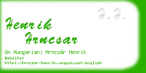 henrik hrncsar business card
